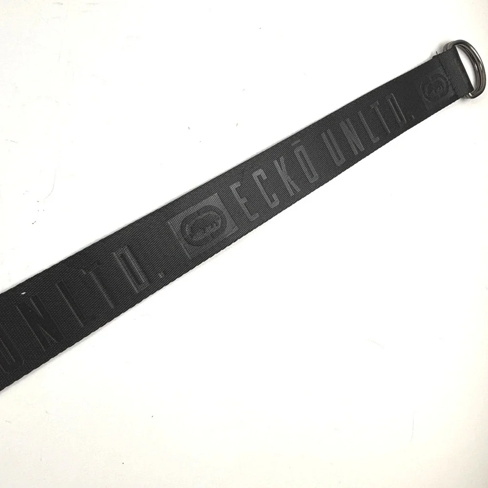 Ecko Unltd Web Belt Mens 52.5 Black Excellent D-Ring Logo Streetwear
